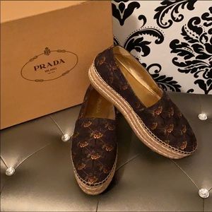 Prada Green Platform Espadrilles Flats FIRM PRICE